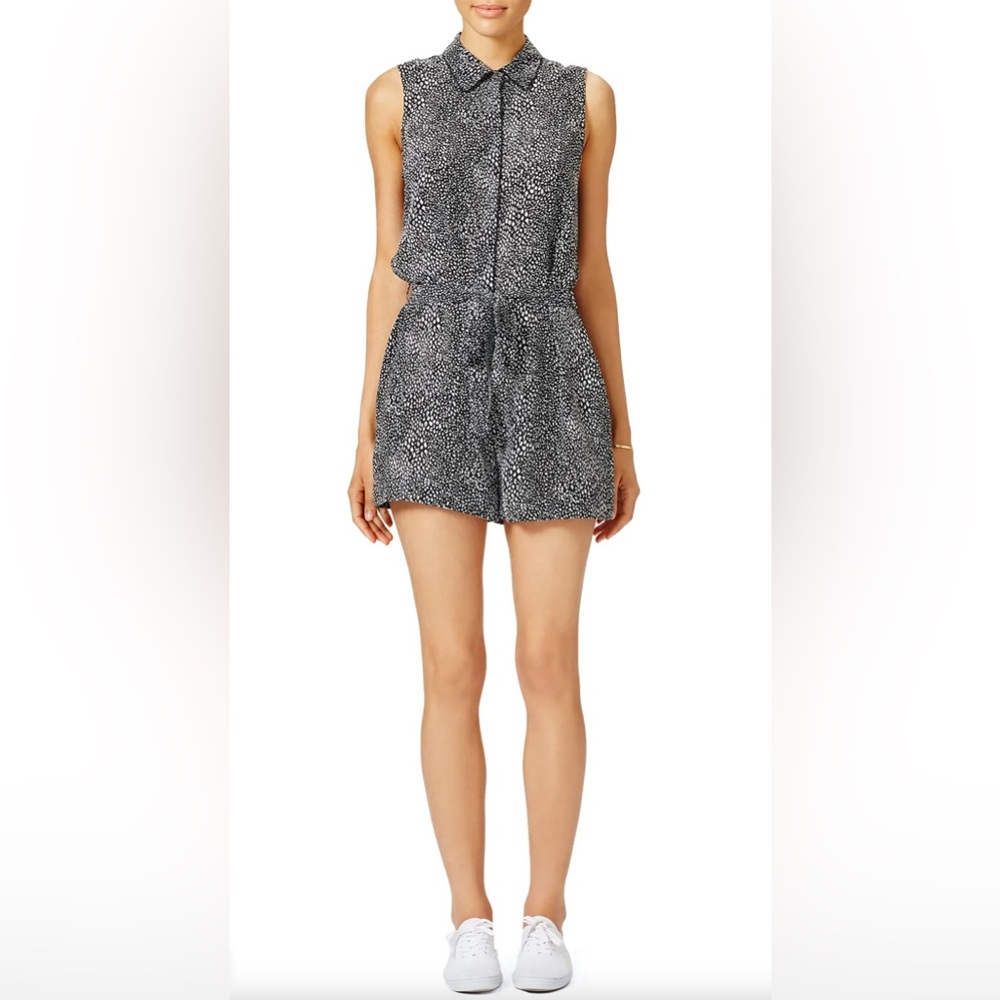 Equipment Black and White Sleeveless Romper